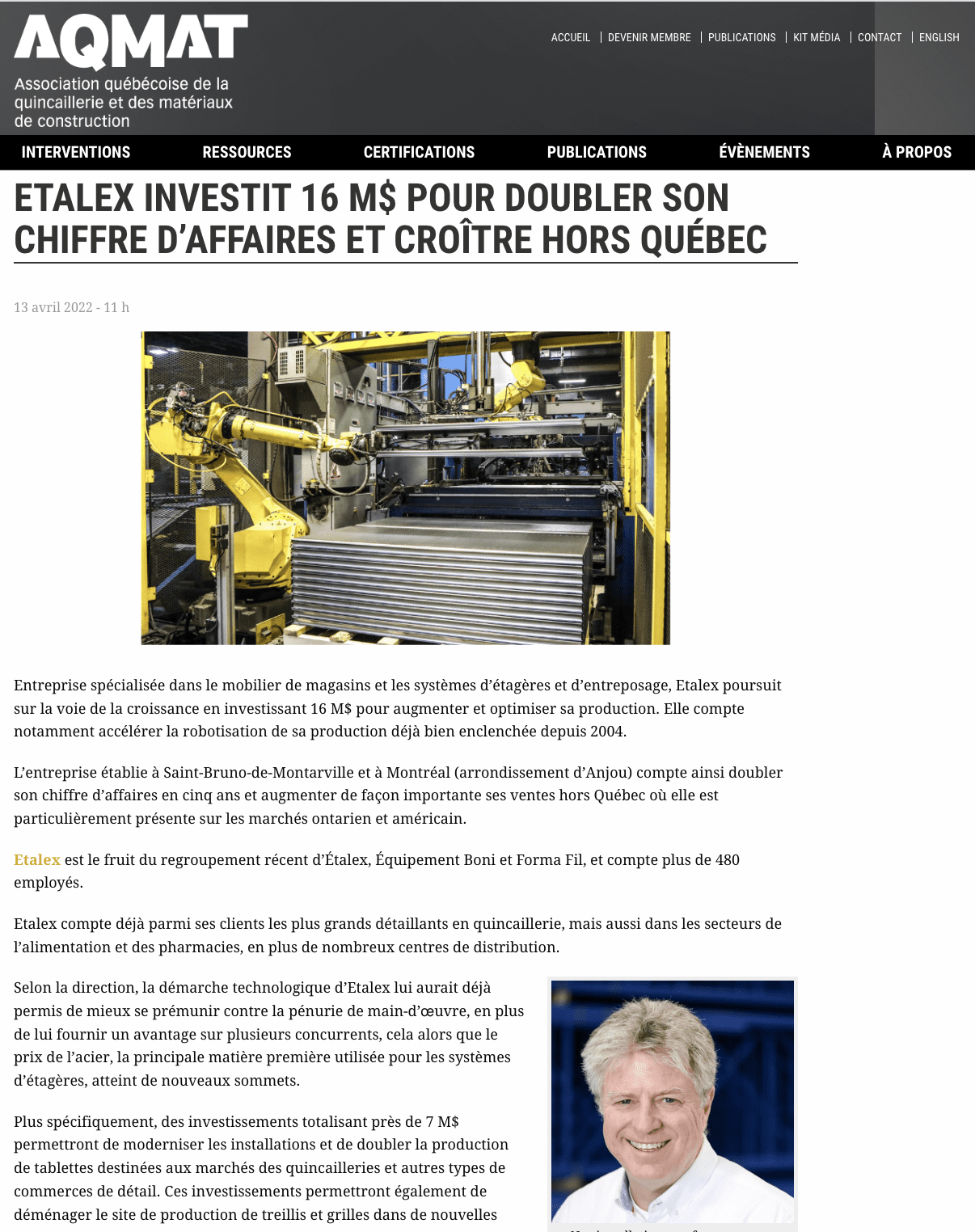 Article AQMAT, avril 2022