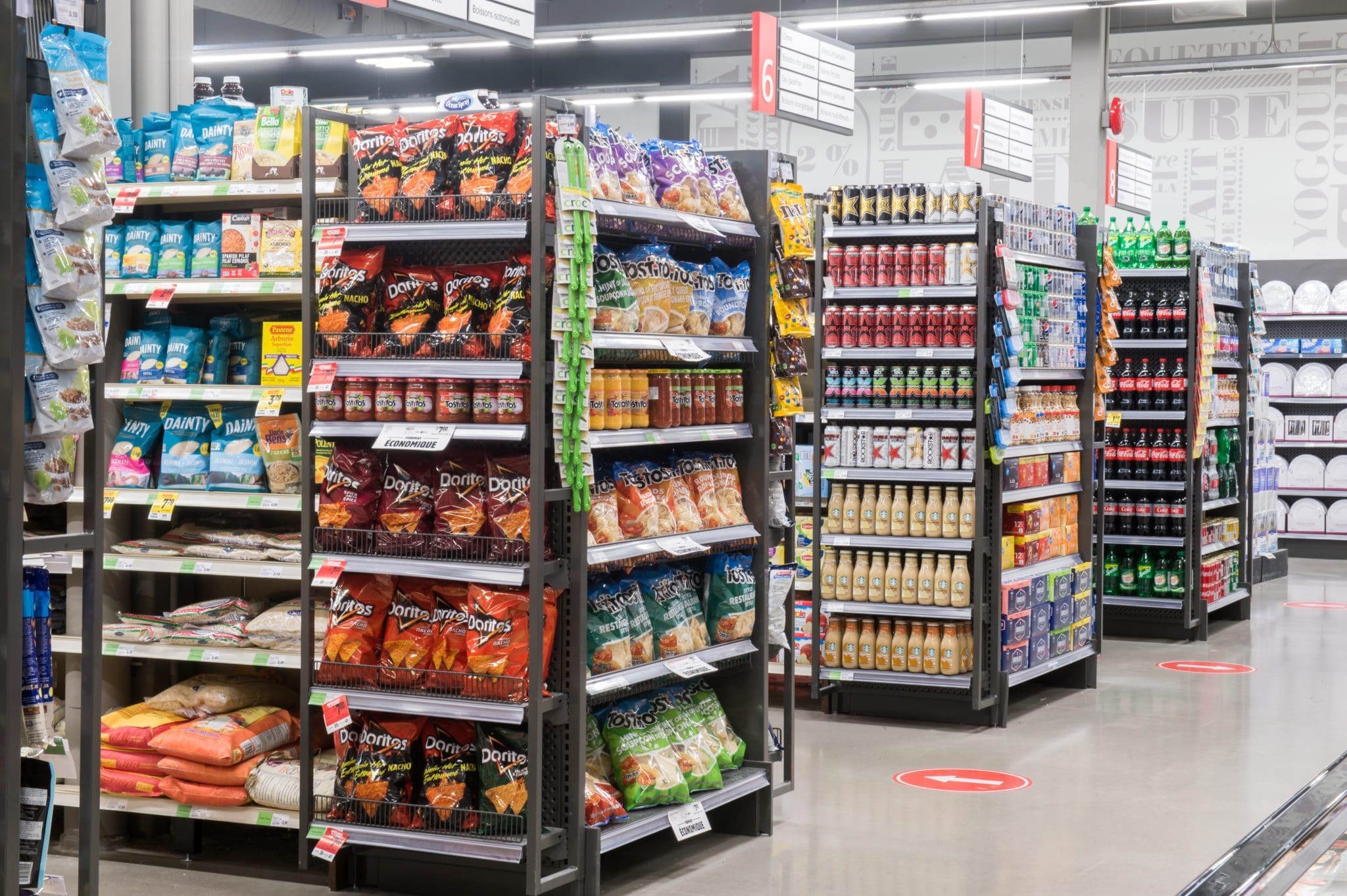 épicerie, tablettes, bouts d'ilôts, IGA