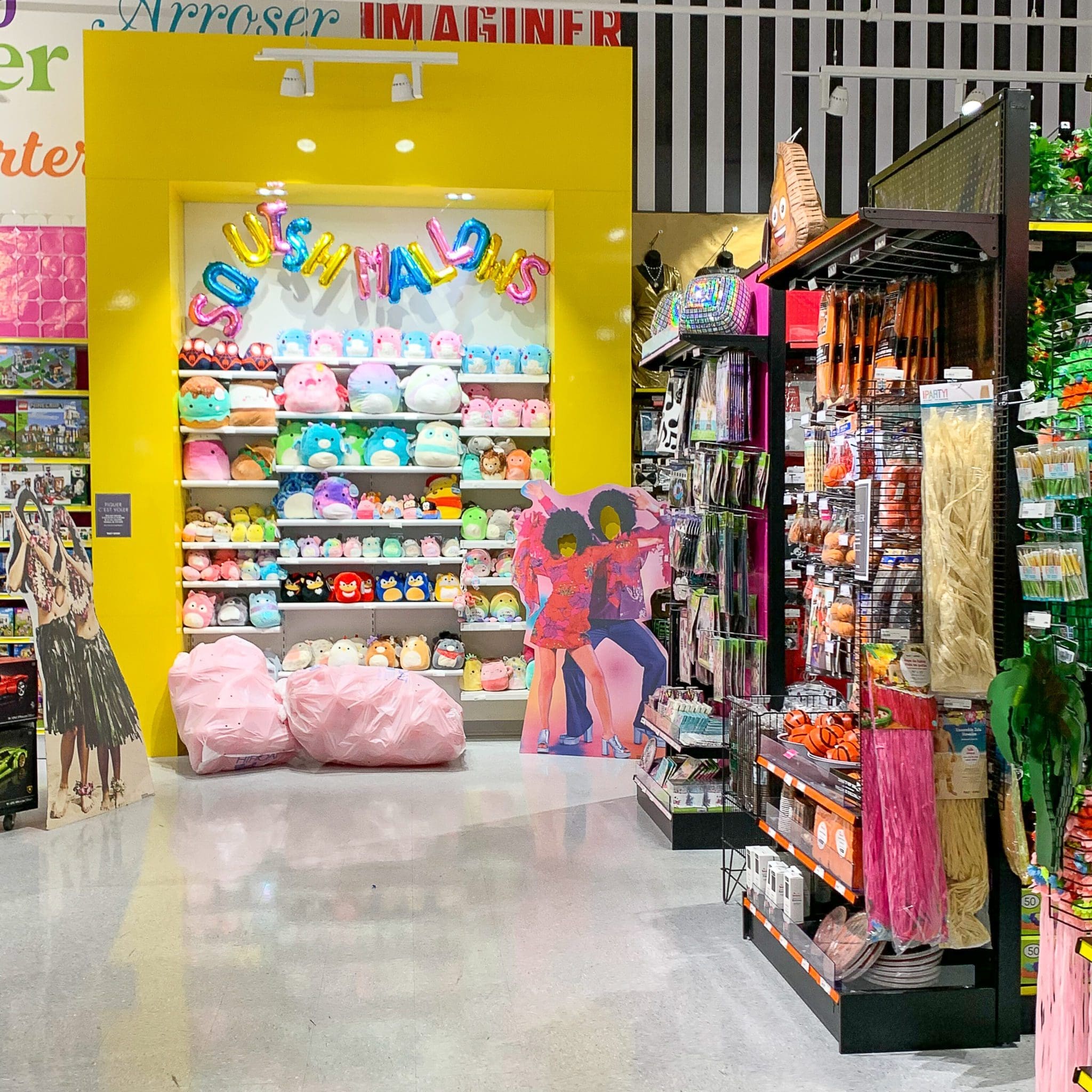 party expert, commerce détail, comptoir, tablettes